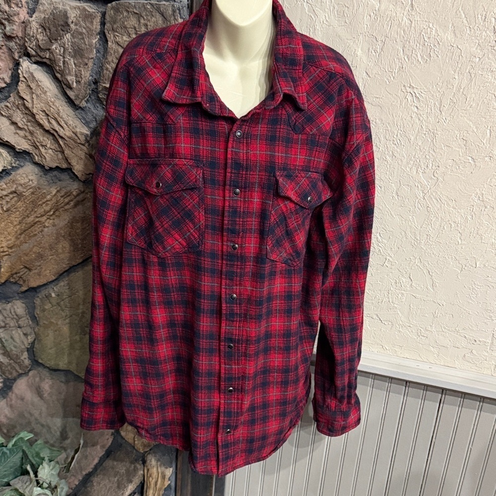 Red and Black Plaid Men's Shirt